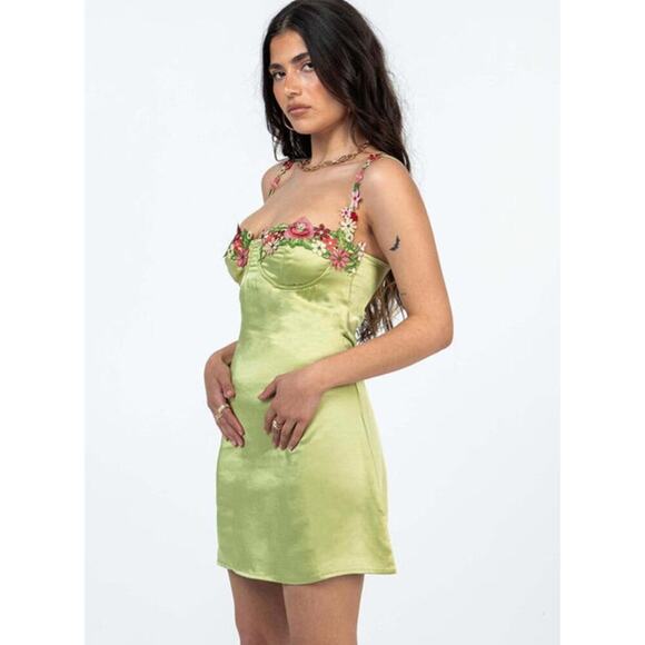 Xtraordinary Floral applique mini going out dress Size Large Fairy Tik Tok - Picture 3 of 13